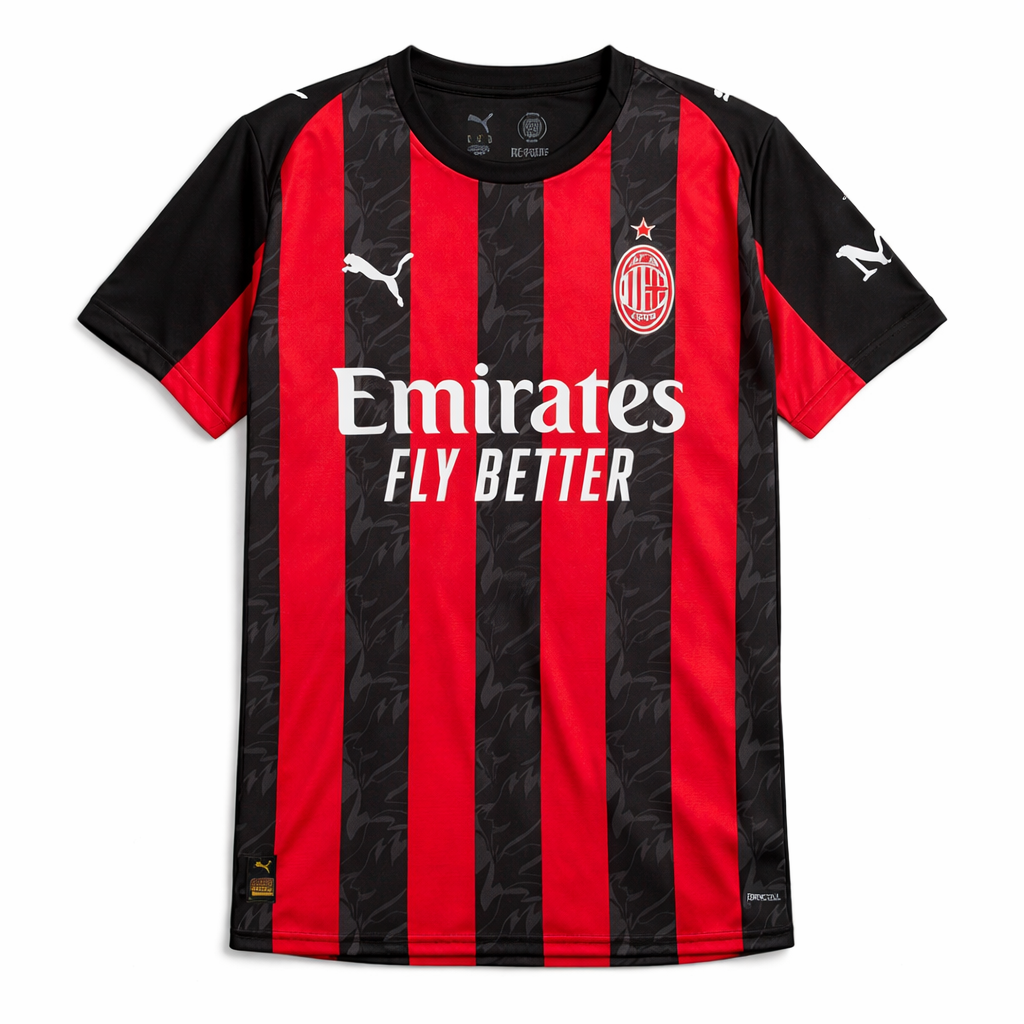 AC Milan Home Shirt 25/26 – Red & Black Stripes