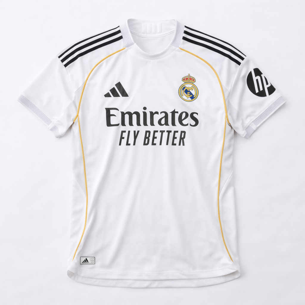 Real Madrid Home Shirt 25/26 – Classic White Edition